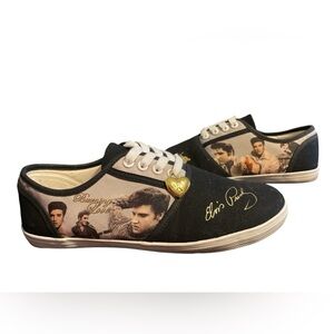 Elvis Presley Bradford Exchange Women's Black Canvas Sneakers